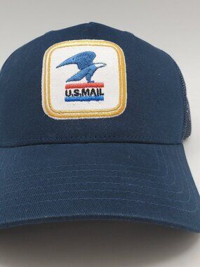 USPS United States Postal Service Logo Trucker Hat Navy Blue Mesh Back Cap NEW